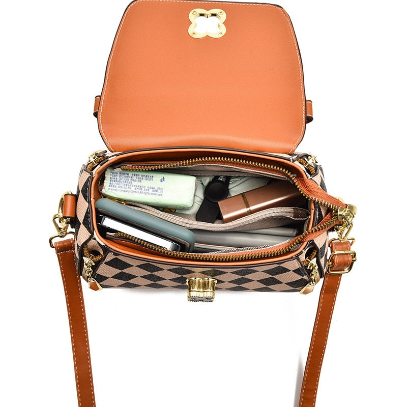 Luxury Designer Handbag Purse Women Top-handle Bag PU Leather Shoulder Messenger Bags Female Large Capacity Corssbody Bags
