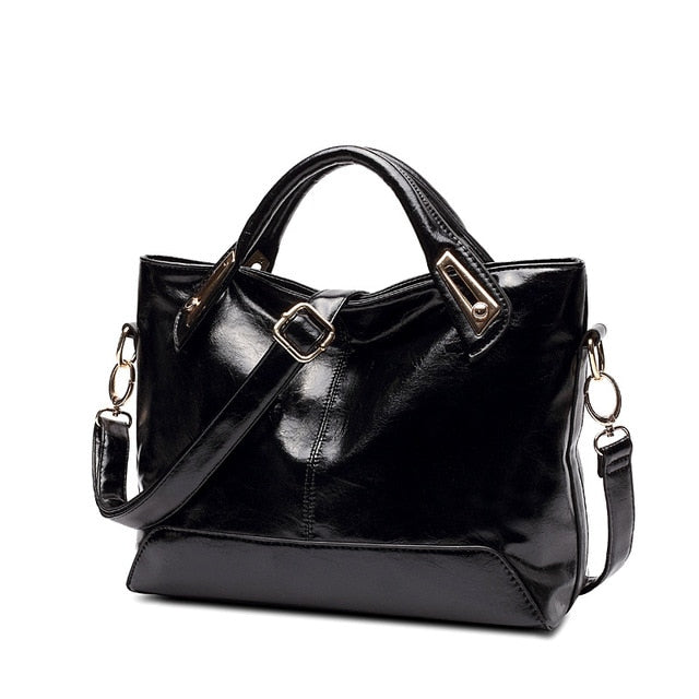 Women Oil Wax Leather Designer Handbags High Quality Shoulder Bags Ladies Handbags Fashion brand PU leather women bags